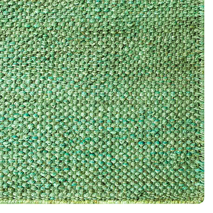 Green Solid Hand-Woven Jute Rug