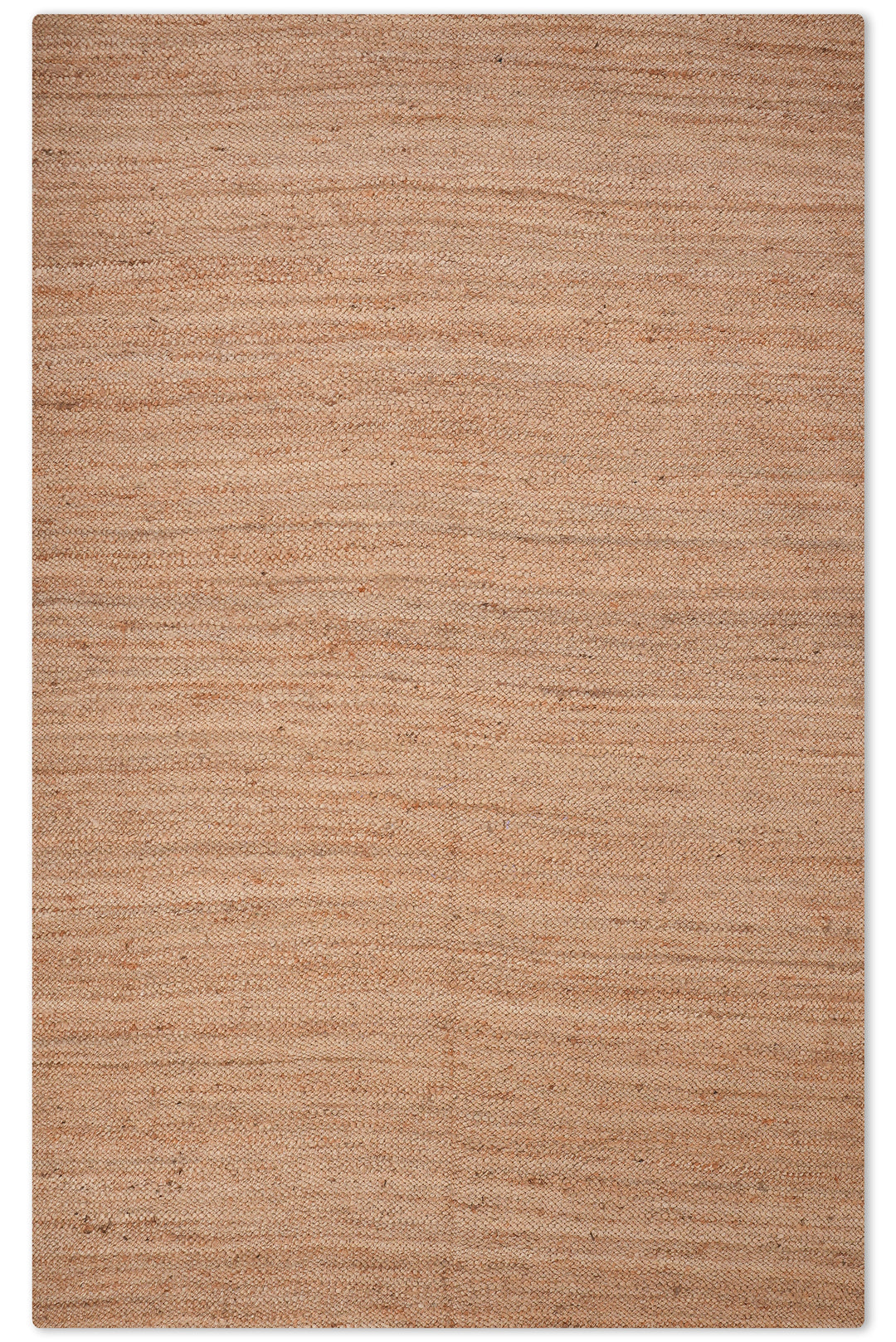 Light Brown Solid Hand-Woven Jute Rug