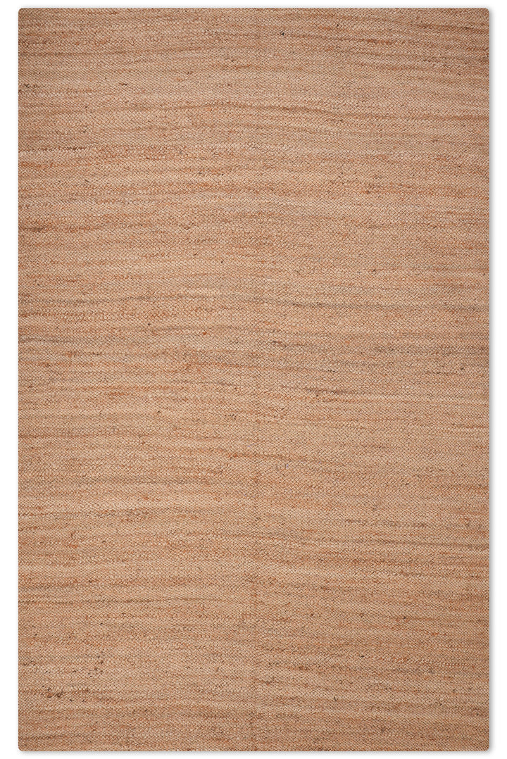 Light Brown Solid Hand-Woven Jute Rug