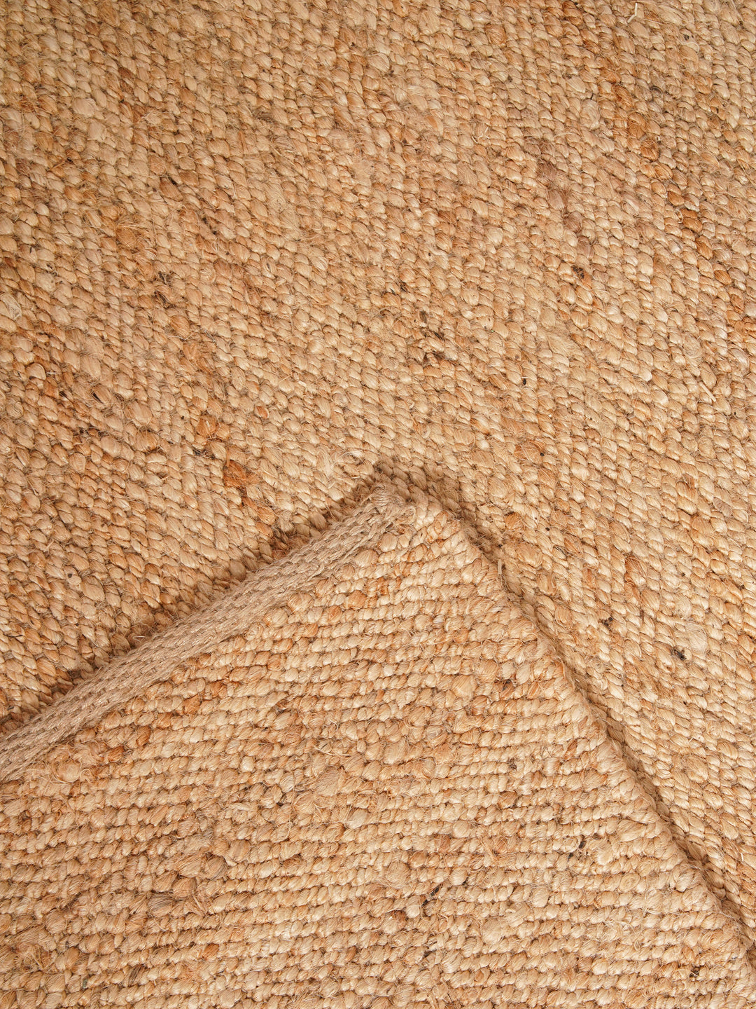 Light Brown Solid Hand-Woven Jute Rug