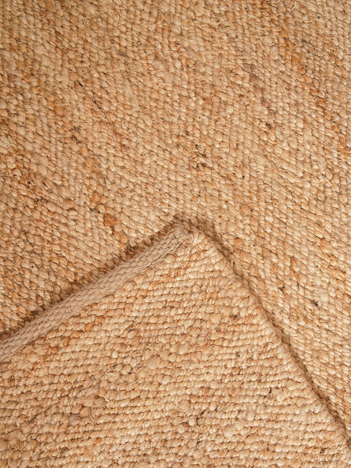 Light Brown Solid Hand-Woven Jute Rug