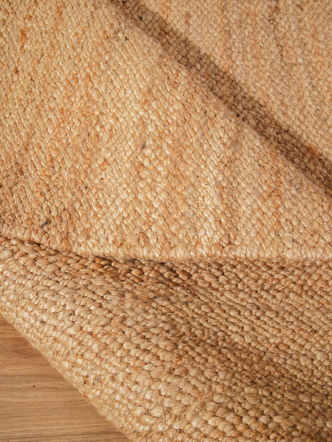 Light Brown Solid Hand-Woven Jute Rug
