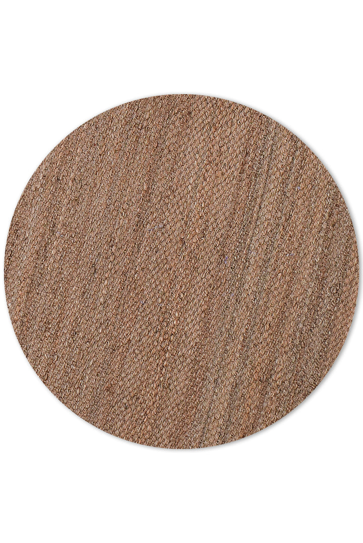 Light Brown Solid Hand-Woven Jute Rug