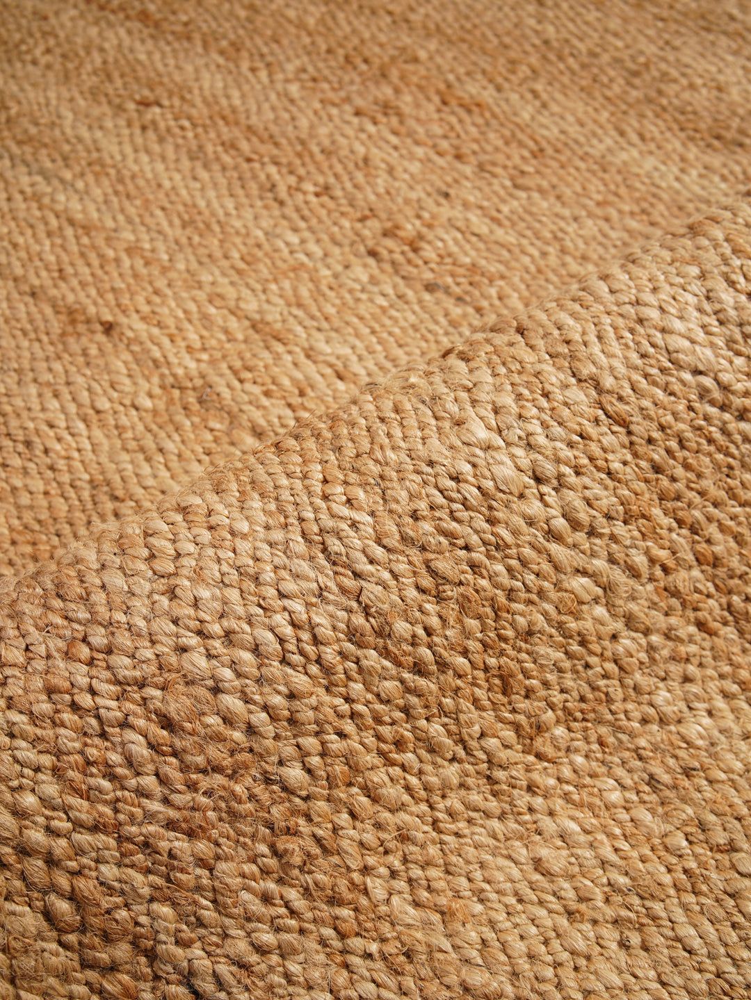 Light Brown Solid Hand-Woven Jute Rug