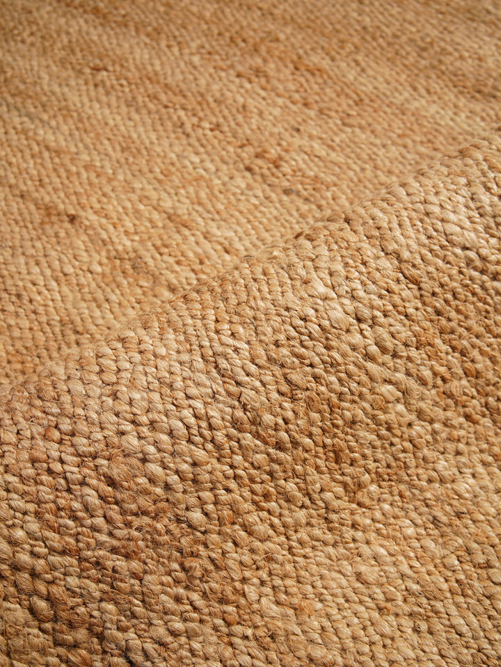 Light Brown Solid Hand-Woven Jute Rug