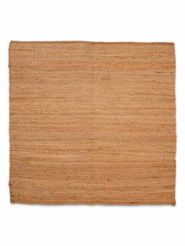 Light Brown Solid Hand-Woven Jute Rug