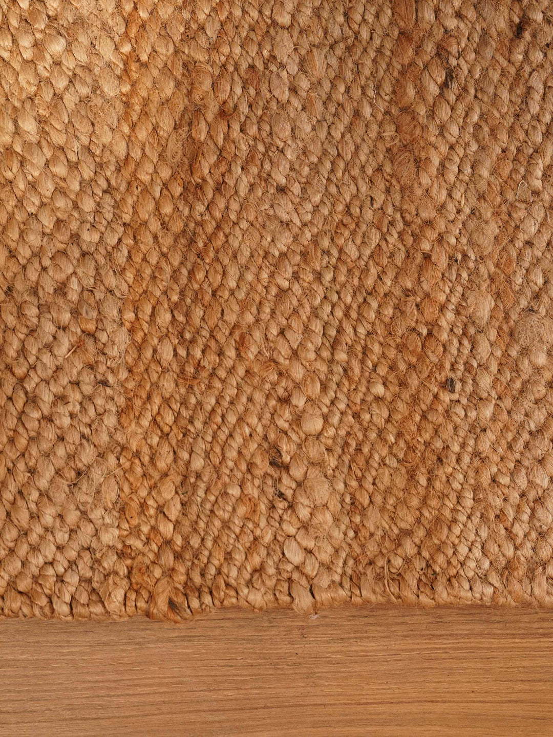 Light Brown Solid Hand-Woven Jute Rug