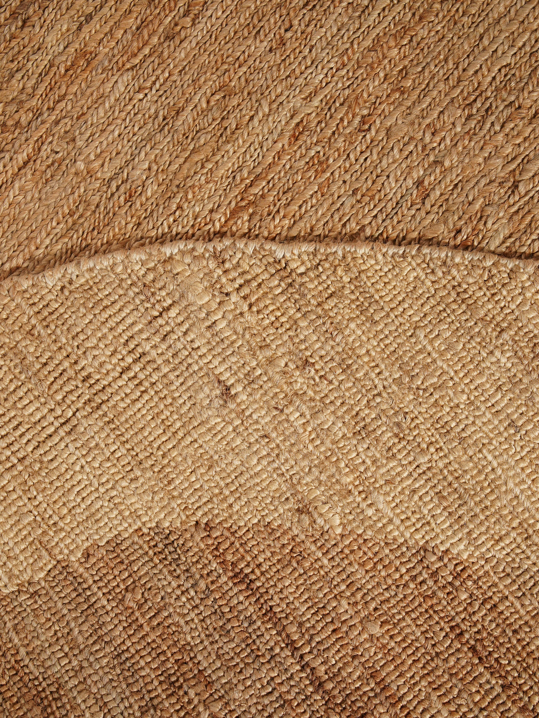 Light Brown & White Contemporary Hand-Knotted Sumak Jute Rug