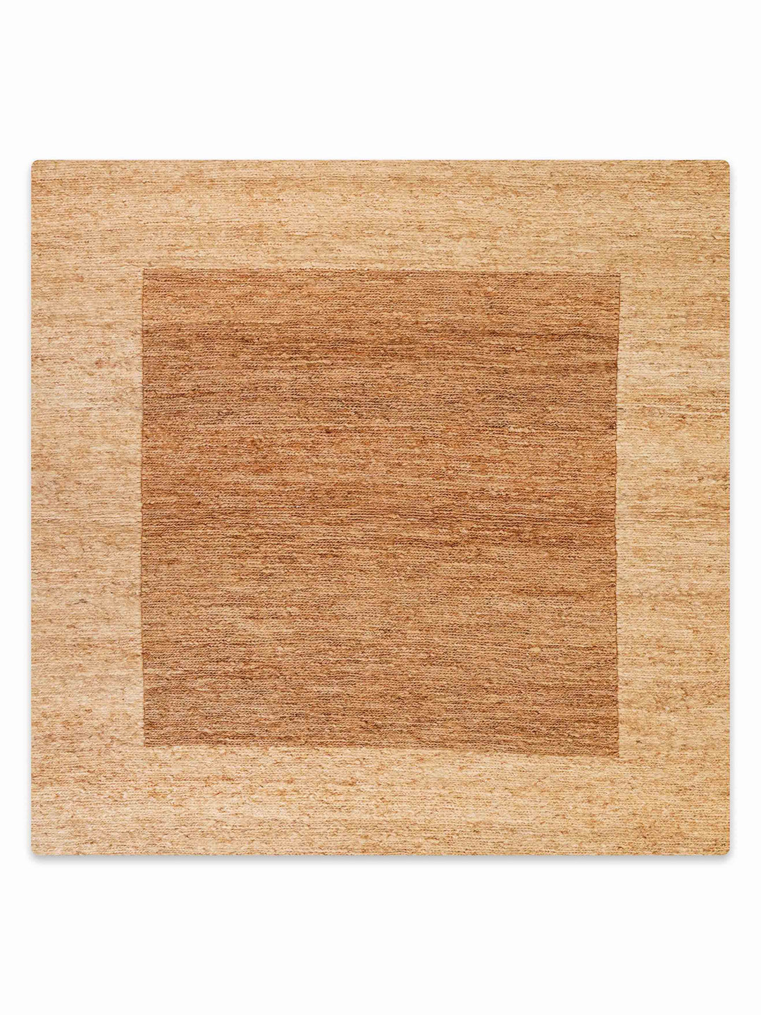 Light Brown & White Contemporary Hand-Knotted Sumak Jute Rug