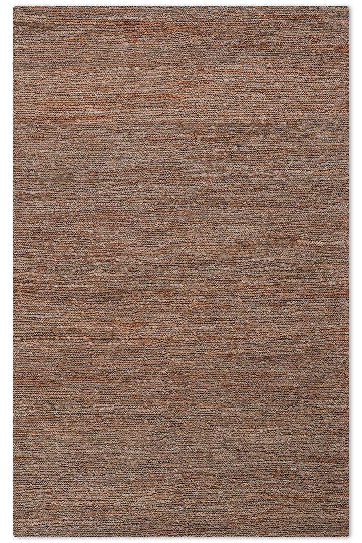 Light Brown Solid Hand-Knotted Sumak Jute Rug