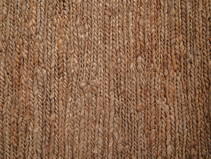 Light Brown Solid Hand-Knotted Sumak Jute Rug