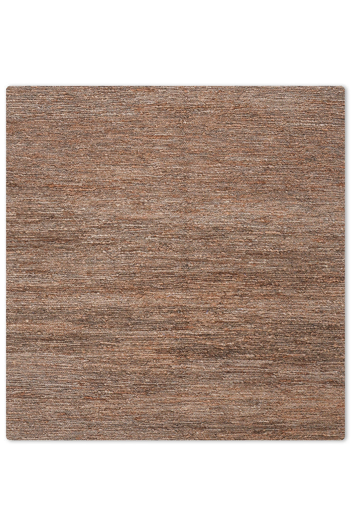 Light Brown Solid Hand-Knotted Sumak Jute Rug