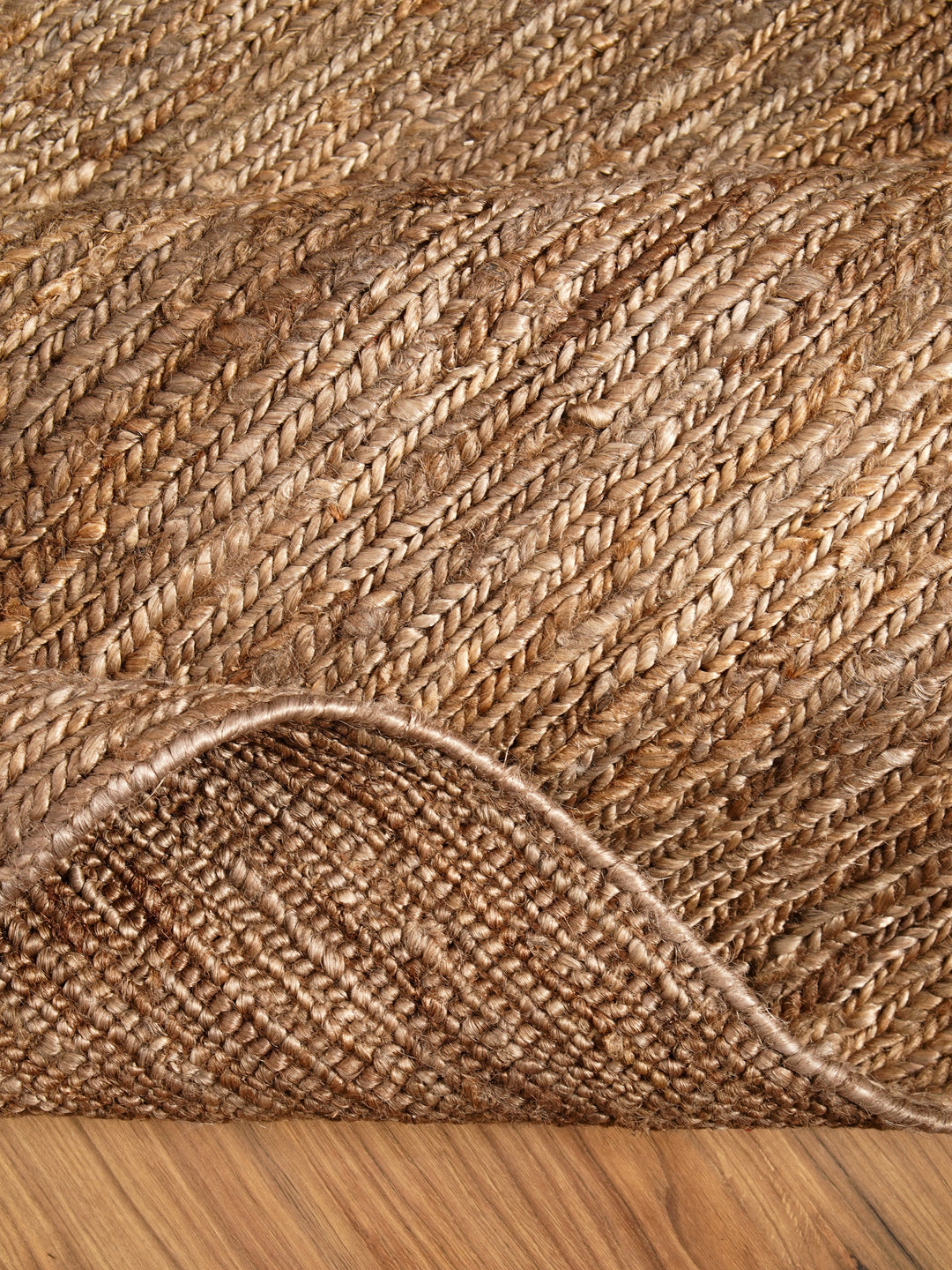 Light Brown Solid Hand-Knotted Sumak Jute Rug