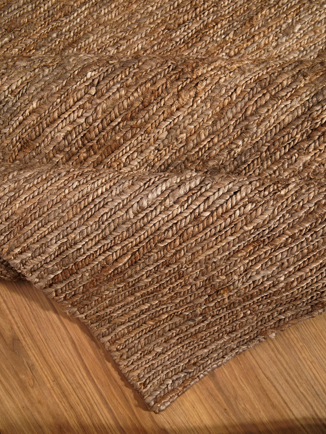 Light Brown Solid Hand-Knotted Sumak Jute Rug