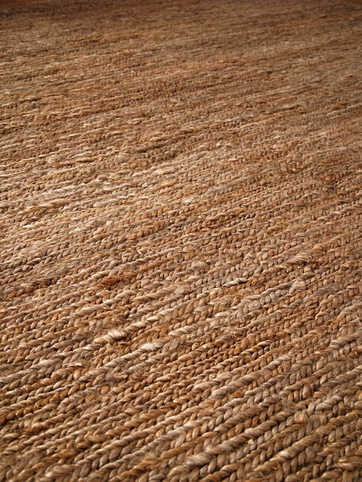 Light Brown Solid Hand-Knotted Sumak Jute Rug