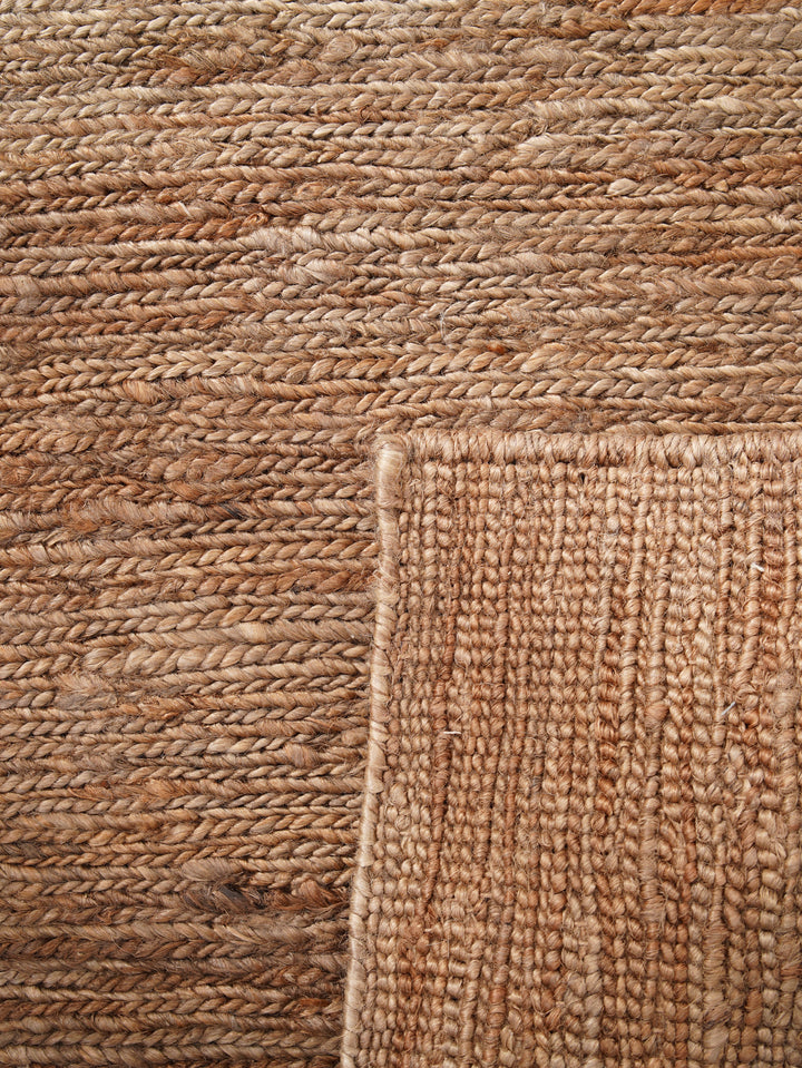 Light Brown Solid Hand-Knotted Sumak Jute Rug