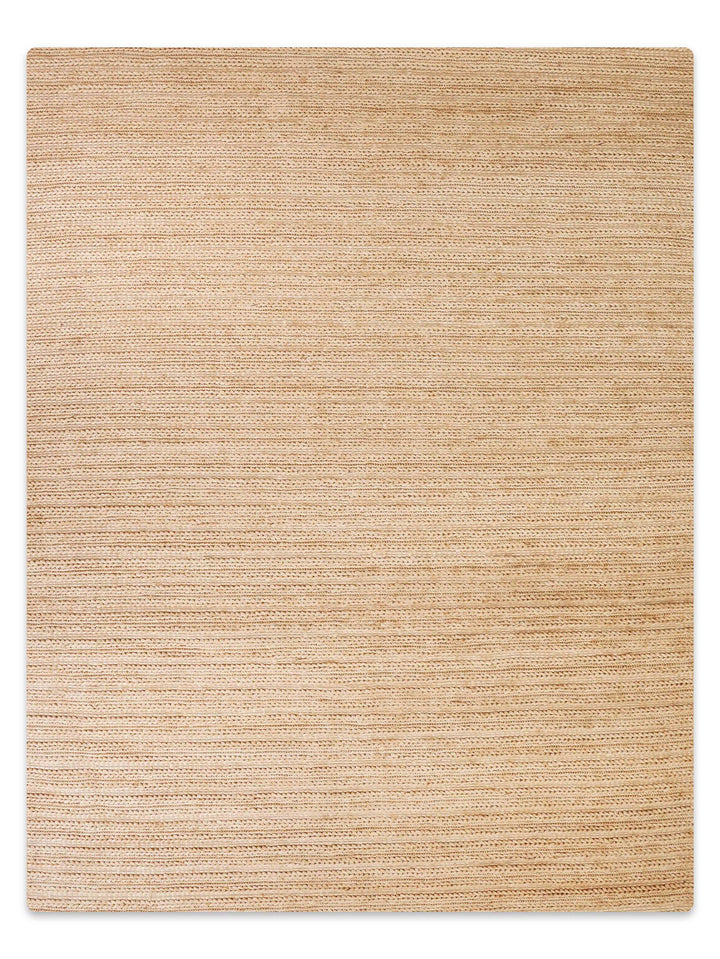 Ivory Contemporary Hand Knotted Sumak Jute Rug