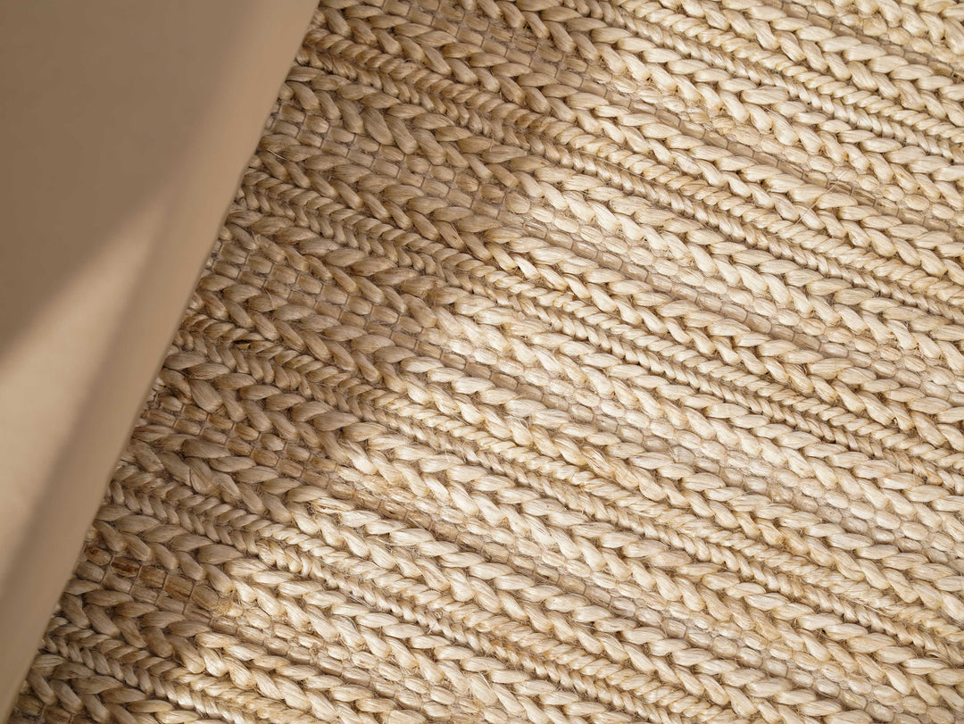 Ivory Contemporary Hand Knotted Sumak Jute Rug