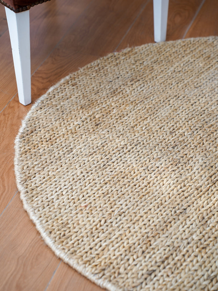 Camel Solid Hand Knotted Sumak Jute Rug