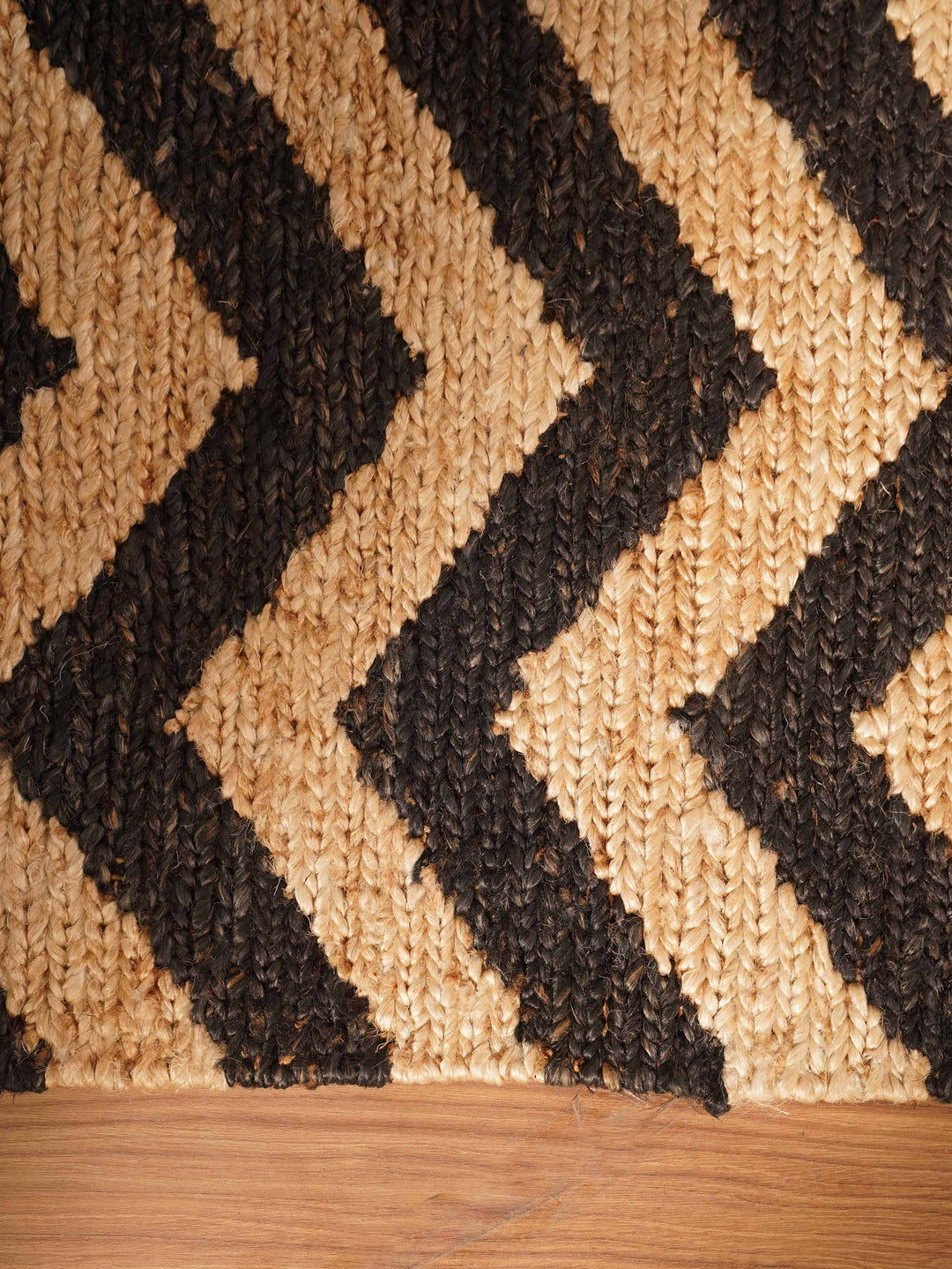 Contemporary Chevron Pattern Hand Knotted Sumak Jute Rug