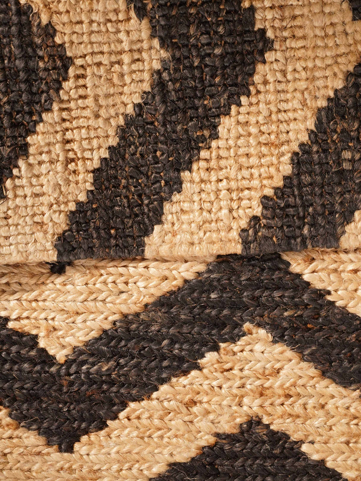 Contemporary Chevron Pattern Hand Knotted Sumak Jute Rug