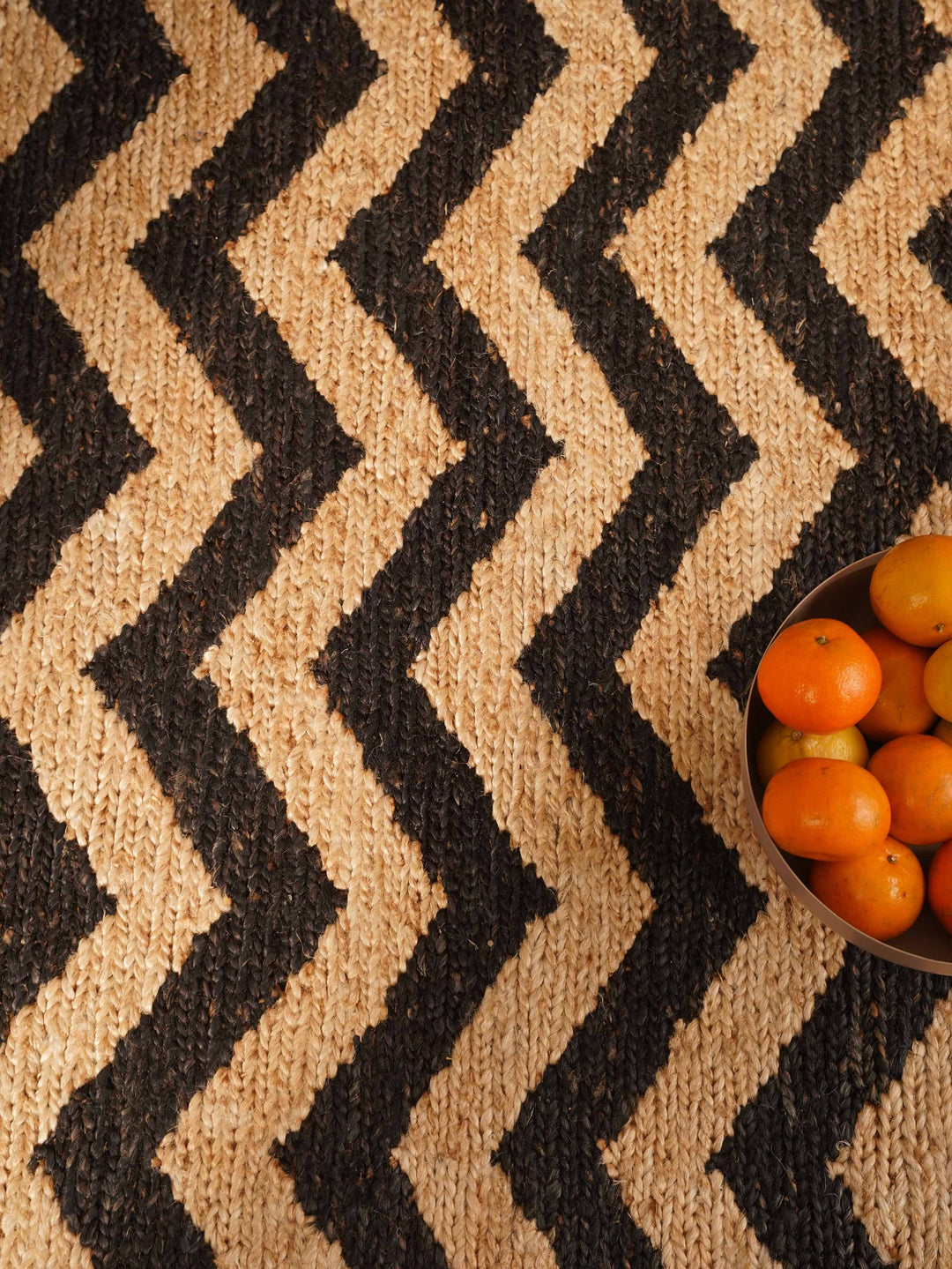 Contemporary Chevron Pattern Hand Knotted Sumak Jute Rug