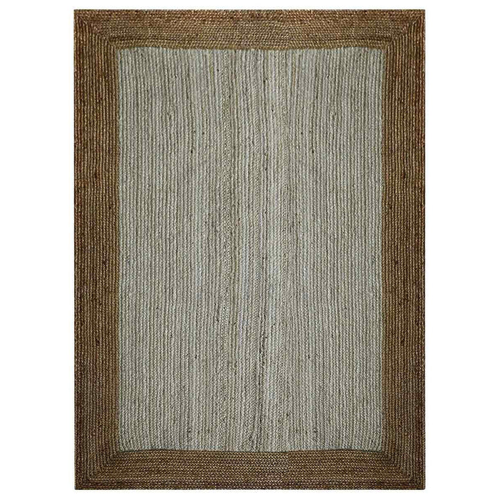 Contemporary Hand Woven Jute Rug with Border Design