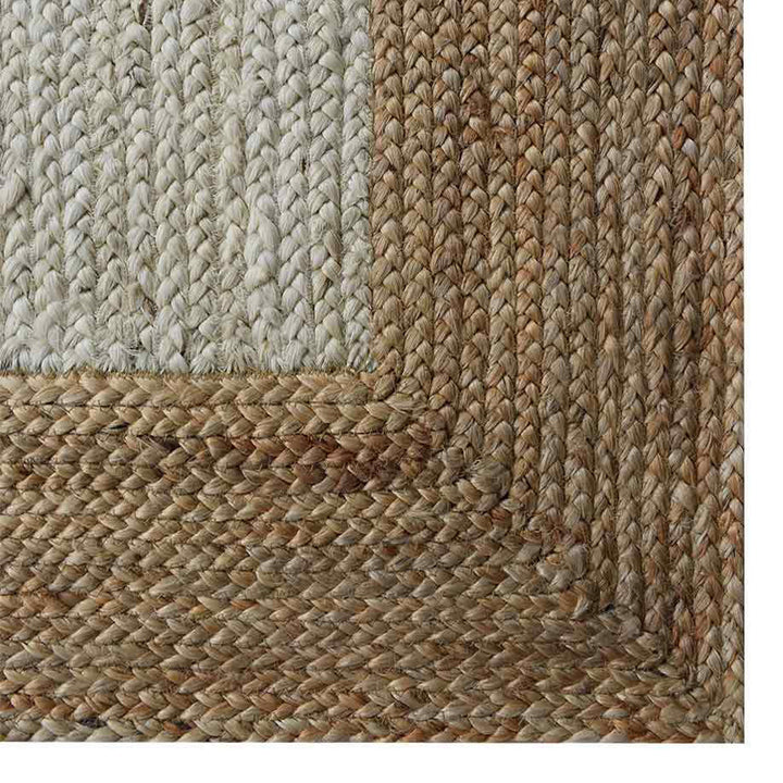 Contemporary Hand Woven Jute Rug with Border Design