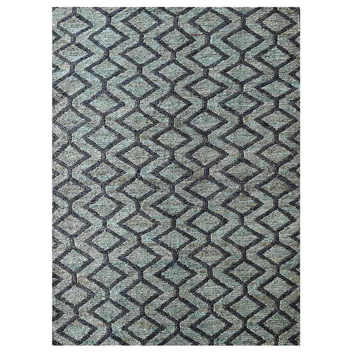 Geometric Hand Knotted Sumak Jute Rug
