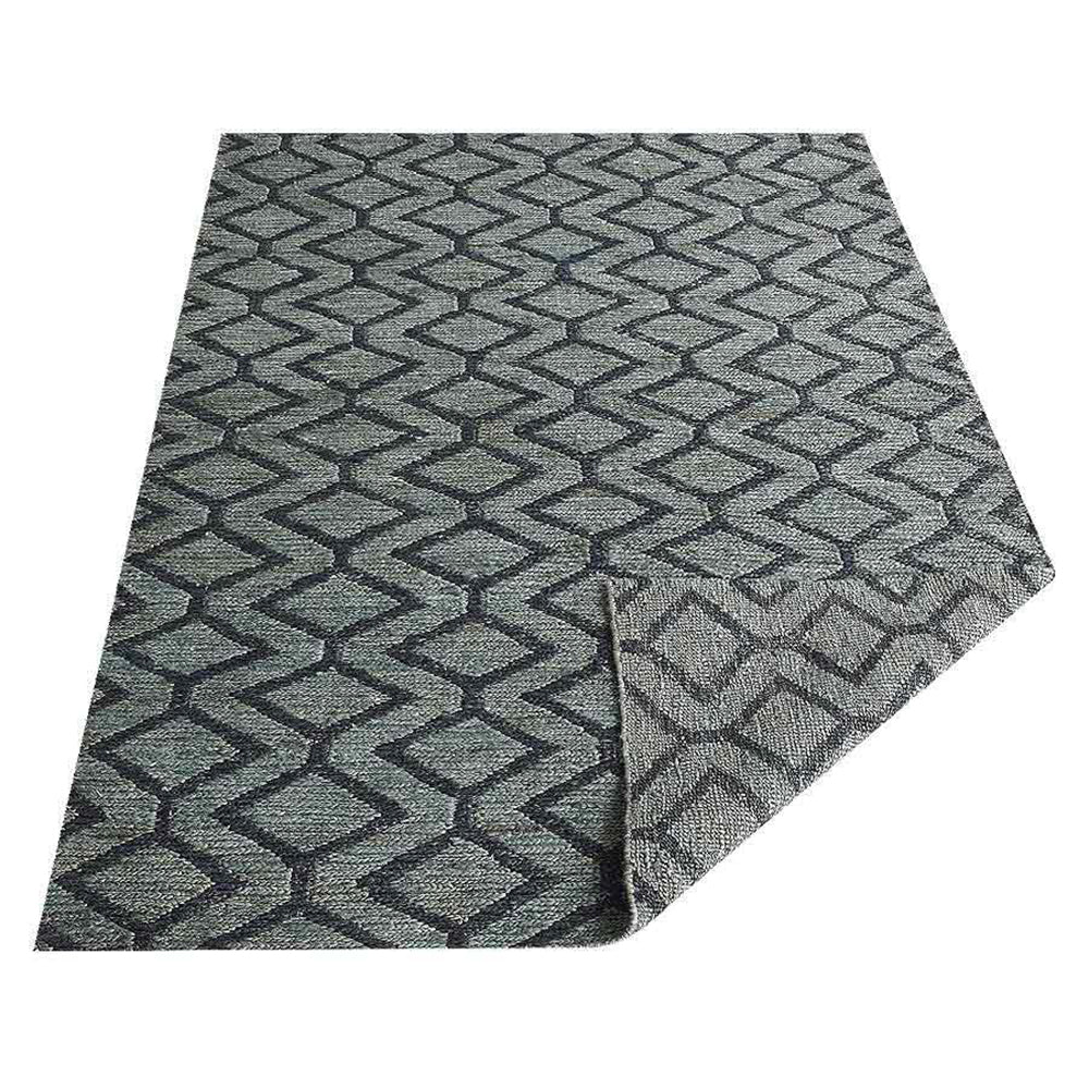 Geometric Hand Knotted Sumak Jute Rug