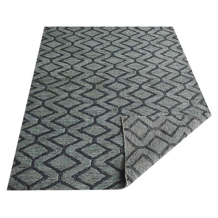 Geometric Hand Knotted Sumak Jute Rug