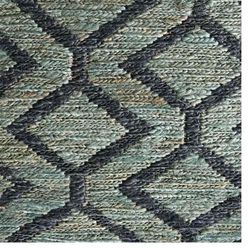 Geometric Hand Knotted Sumak Jute Rug