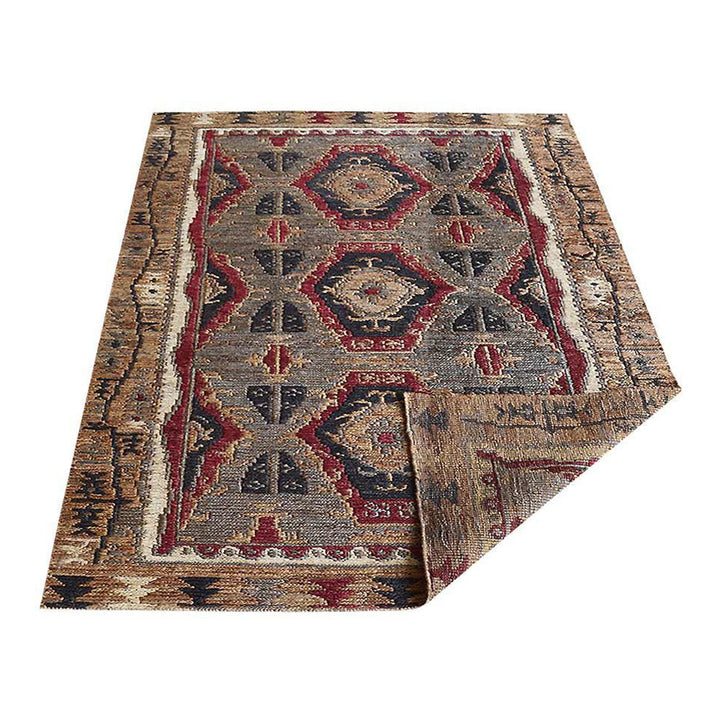Traditional Multicolor Sumak Hand Knotted Jute Rug