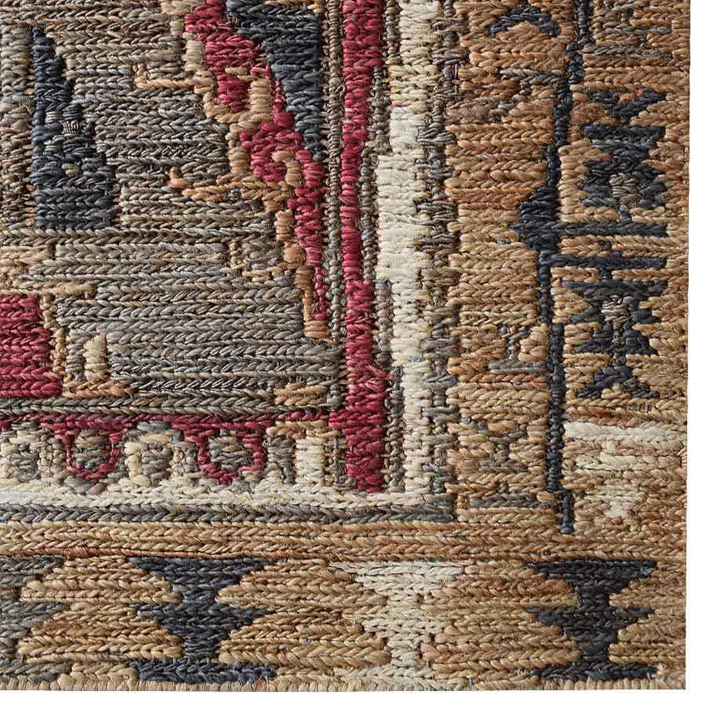 Traditional Multicolor Sumak Hand Knotted Jute Rug