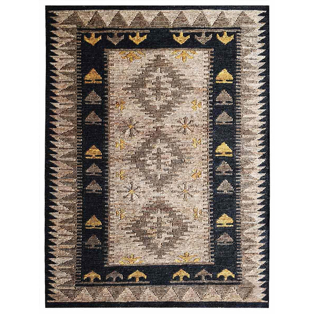 Multicolor Oriental Hand Knotted Sumak Jute Rug