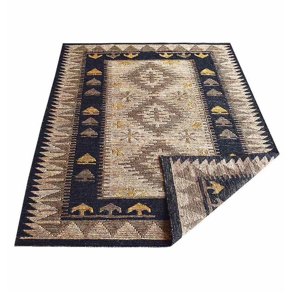 Multicolor Oriental Hand Knotted Sumak Jute Rug