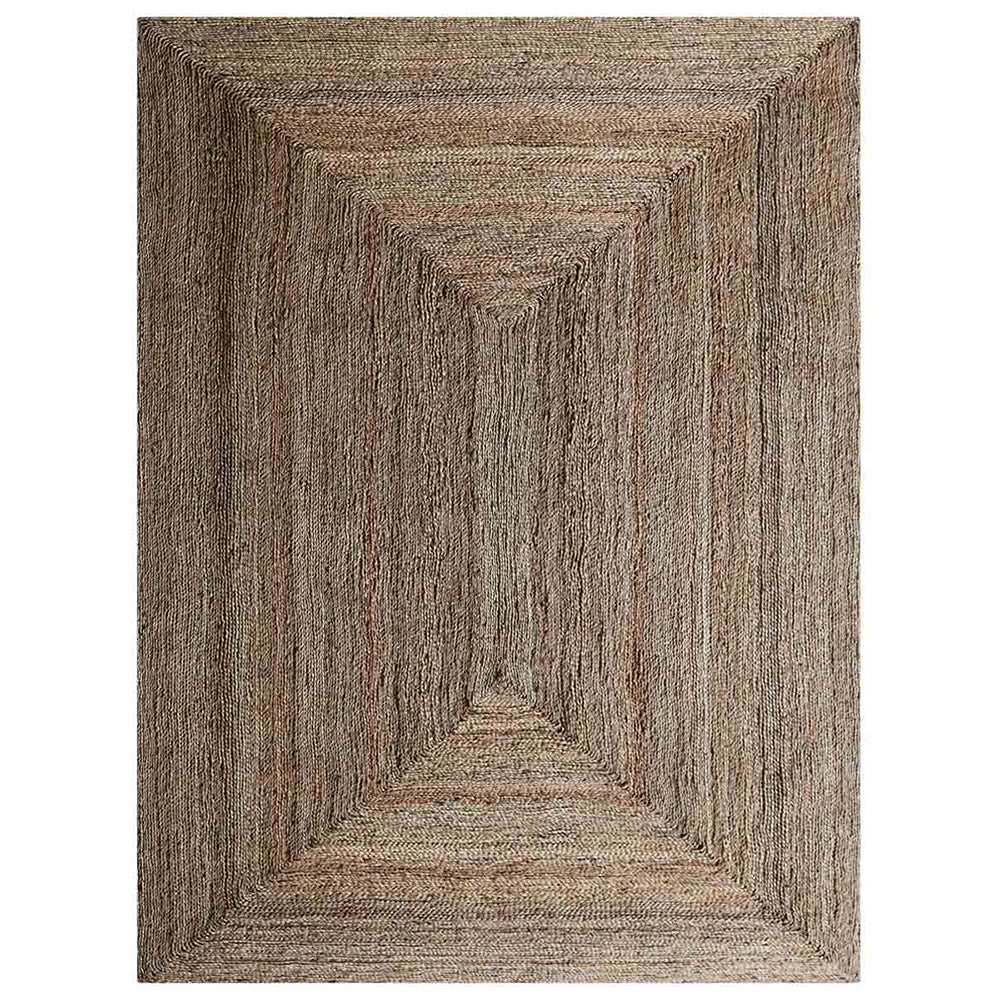 Beige Contemporary Hand Woven Jute Rug