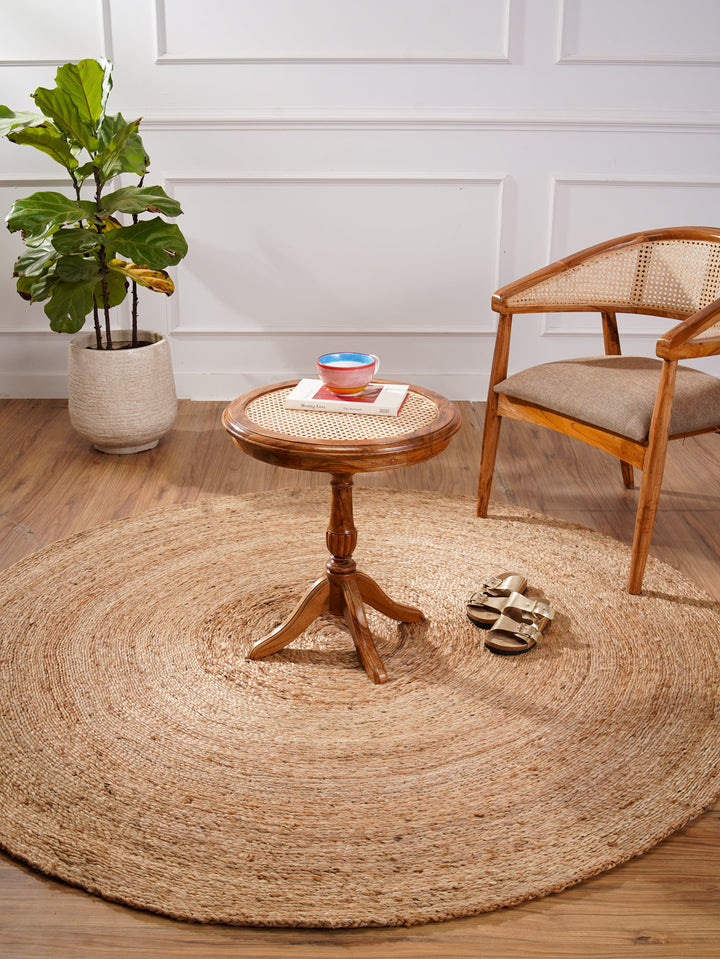 Beige Contemporary Hand Woven Jute Rug