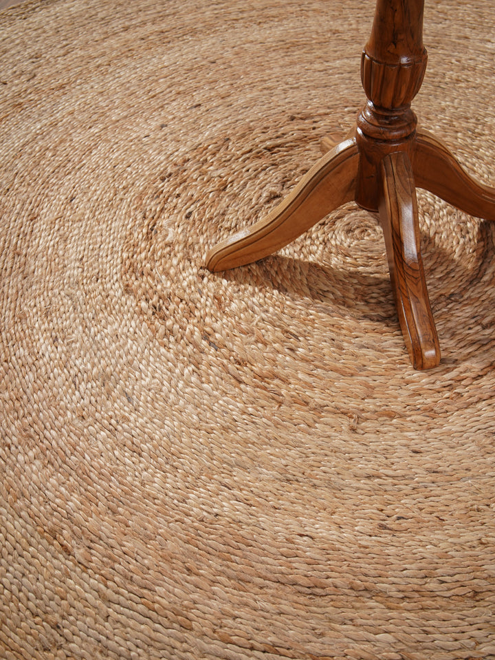 Beige Contemporary Hand Woven Jute Rug