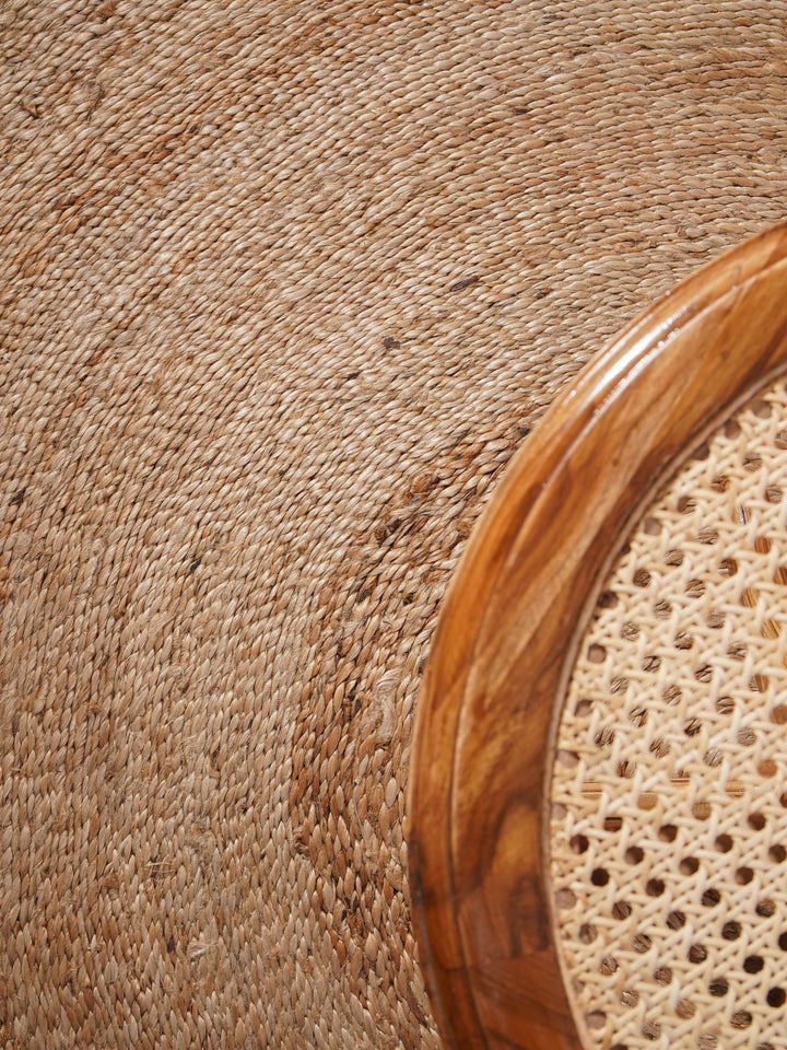 Beige Contemporary Hand Woven Jute Rug