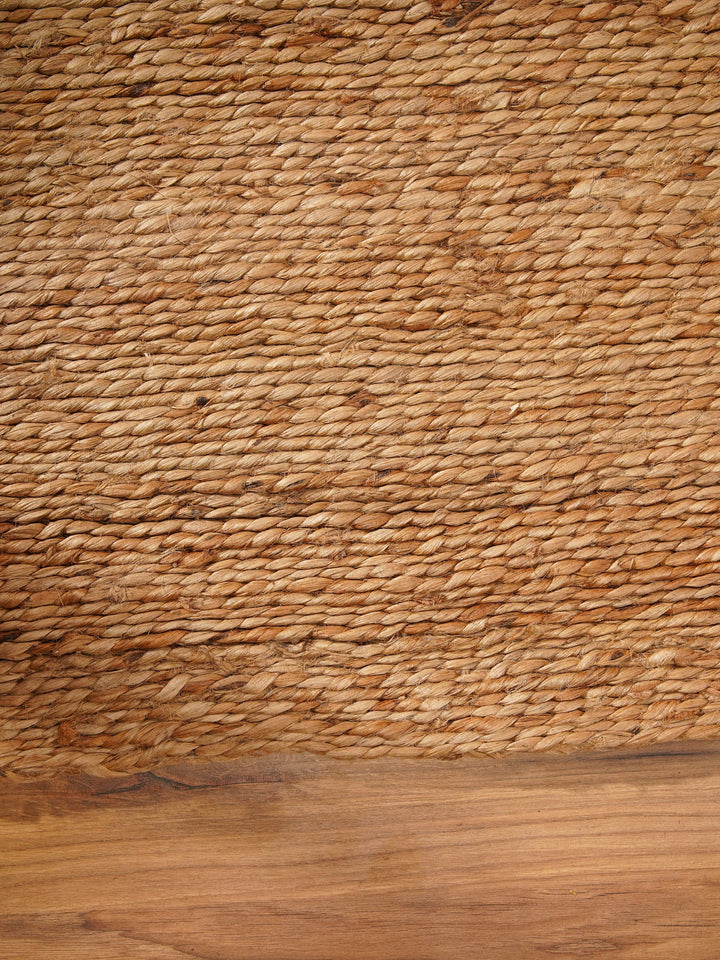 Beige Contemporary Hand Woven Jute Rug