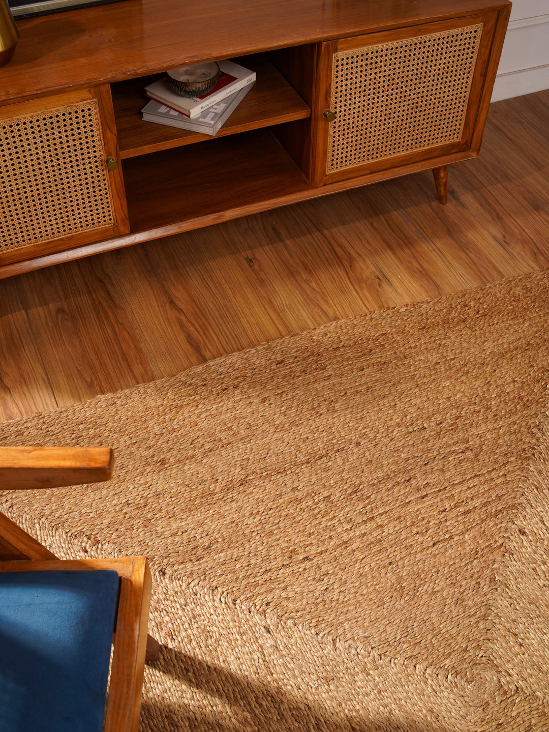 Beige Contemporary Hand Woven Jute Rug