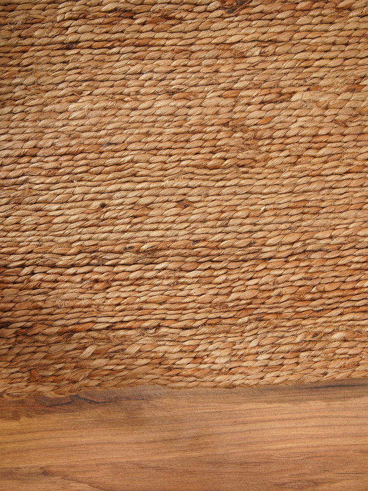 Beige Contemporary Hand Woven Jute Rug