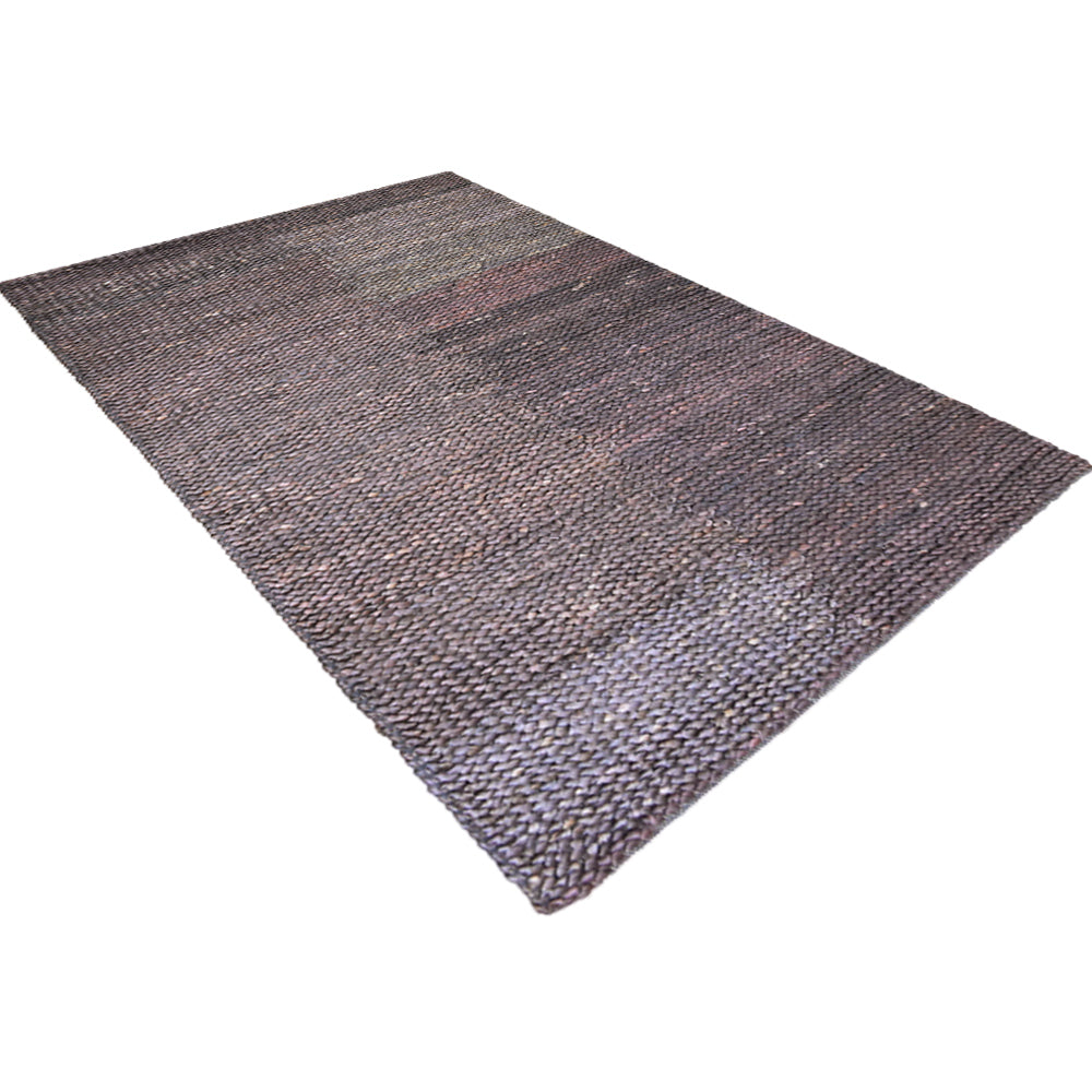 Brownish Charcoal Solid Hand Woven Jute Rug