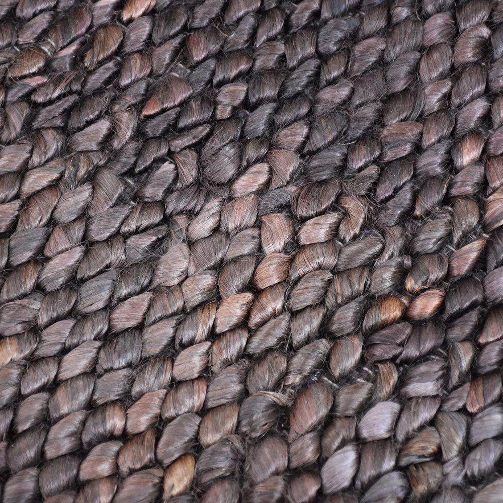 Brownish Charcoal Solid Hand Woven Jute Rug