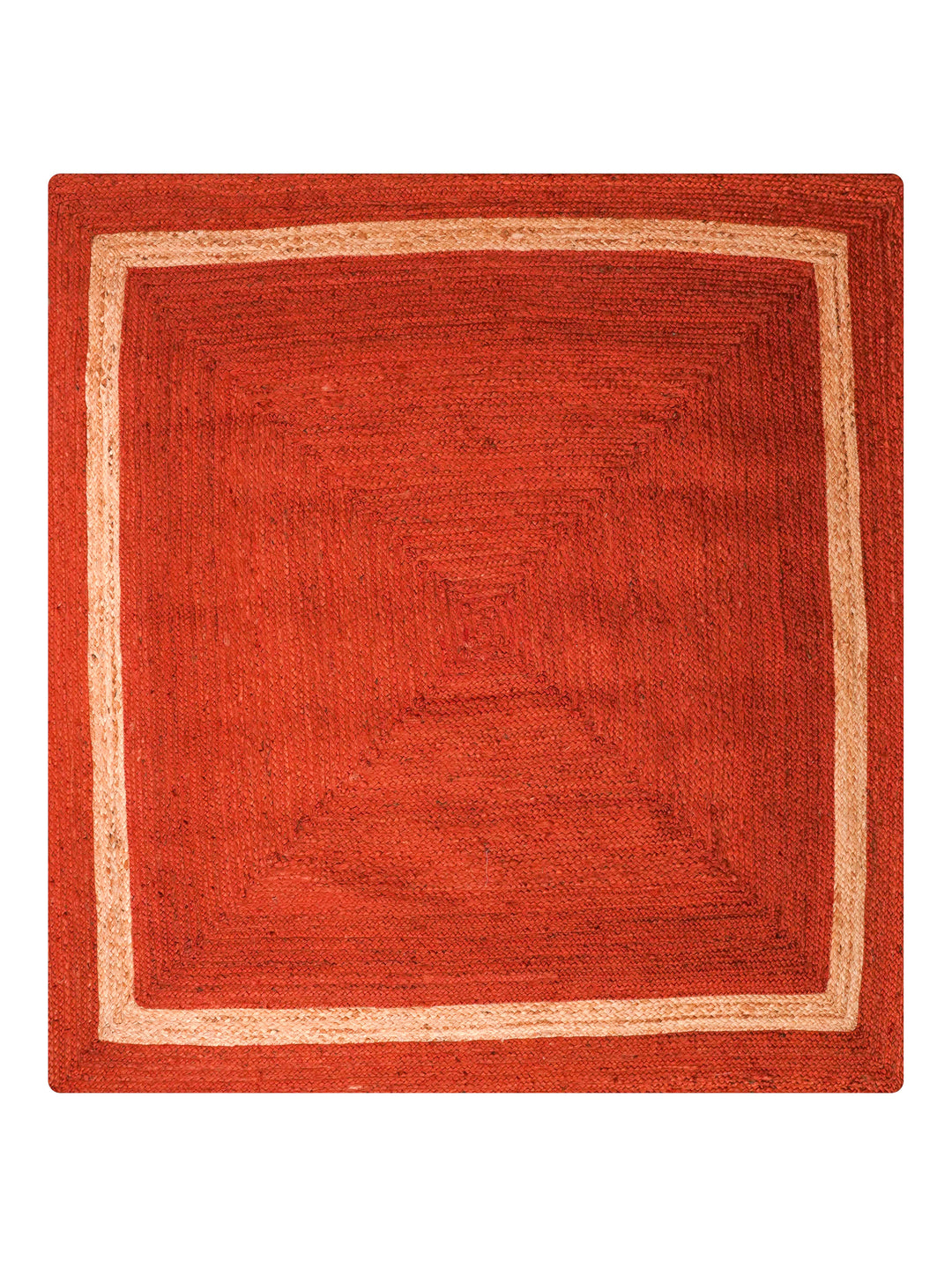 Orange Contemporary Hand Woven Jute Rug