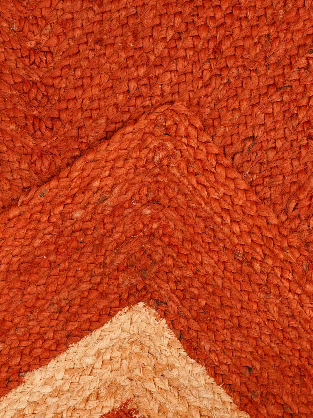 Orange Contemporary Hand Woven Jute Rug