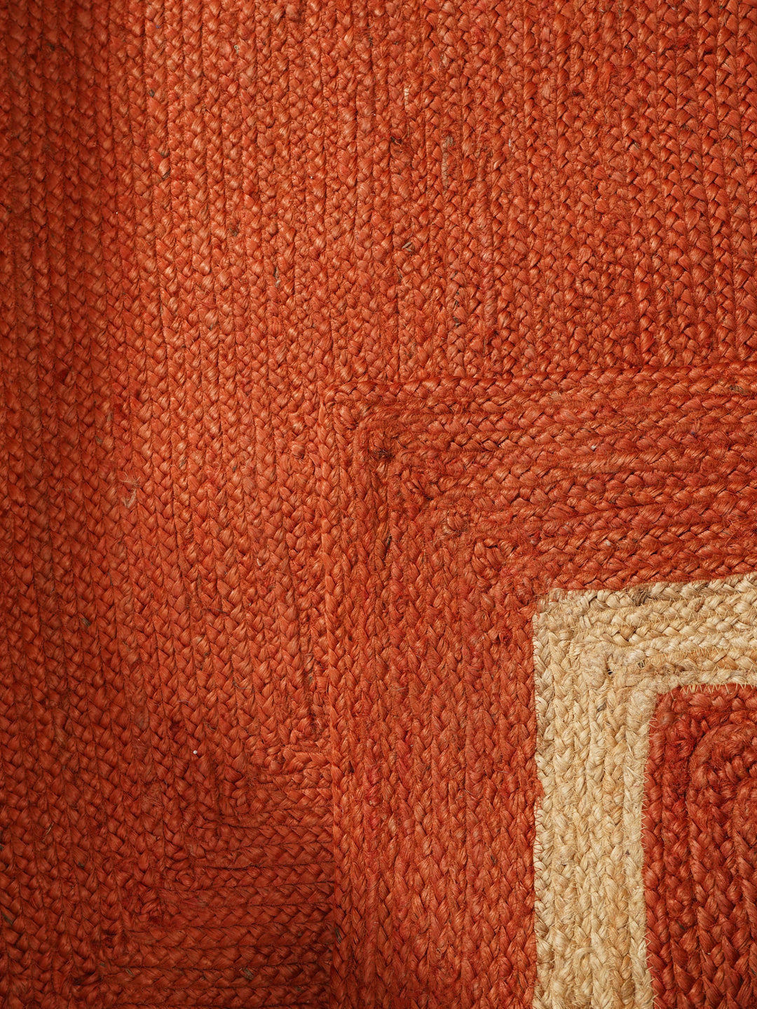 Orange Contemporary Hand Woven Jute Rug