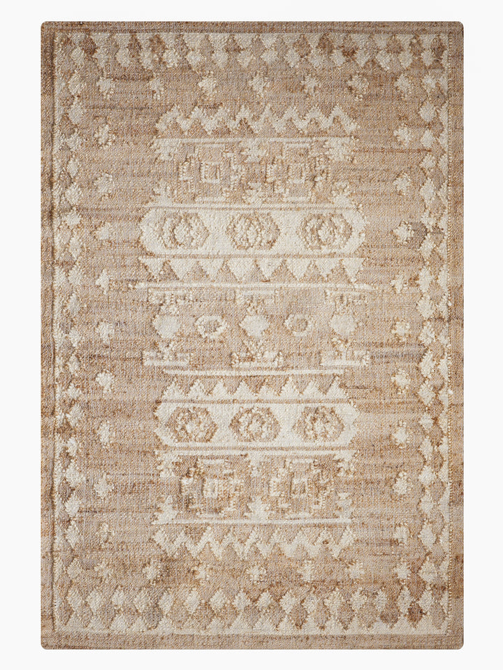 White & Beige Oriental Hand Woven Jute Flat Weave Kilim Rug