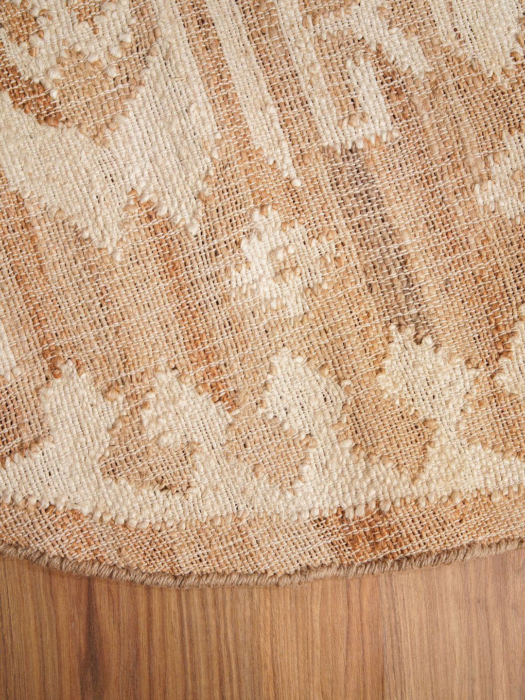 White & Beige Oriental Hand Woven Jute Flat Weave Kilim Rug